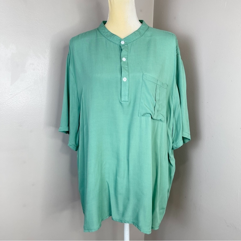 Women Green Buttons Front Sz 2XL Top - Picture 9 of 9